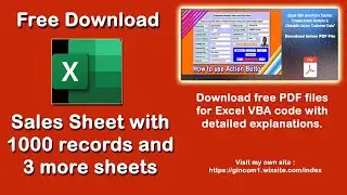 Download 4 Excel Files | More than 1000+ Records | Download Free PDF files