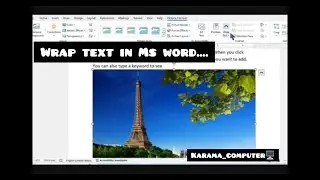 Wrap text in Ms word......