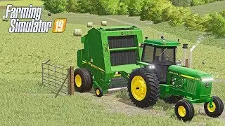 HAY BALING IN JOHN DEERE 4055 - LONE OAK SEASONS FS19 (ROLEPLAY)