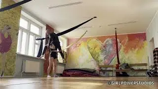 Strong Alyona lift and carry old man