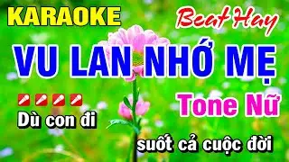 Karaoke Vu Lan Nhớ Mẹ (Beat Hay) Tone Nữ Nhạc Sống | Hoài Phong