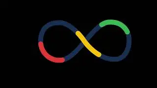 Infinity Loop Loading Animation  Multicolor Motion Graphics Element  Black Background