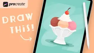 Procreate Step by Step Tutorial - Neapolitan Sundae