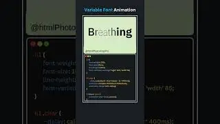 Variable Font Animation Using HTML CSS Javascript  Coolest Animation 