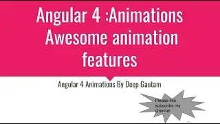Animations in angular 4  or angular 2 Awesome animation features