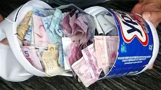 Abri Meu Cofrinho de Galão de 5 Litros Depois de Dias Sem Gastar Nada Desmaiei Com Tanto DINHEIRO 😱
