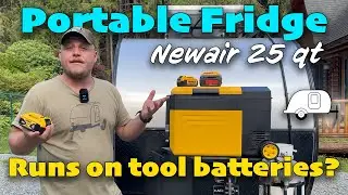 Mini Fridge Runs on Tool Batteries - Newair 25 qt