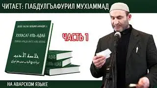Хуласатуль Адаб. часть-1. Читает: ГIабдулгъафурил МухIаммад исламияб канал
