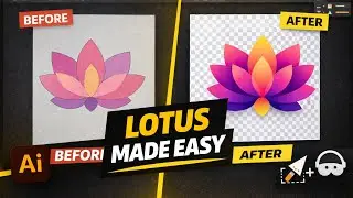 Create a Stunning Lotus Flower in Adobe Illustrator📍 | Easy 3-Minute Design Tutorial #graphicdesign