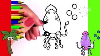 Kawaii. Dibujos para dibujar. Dibujos cute para hacer muy fácil. Calamar 🦑