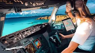 BOEING 737 Stunning LANDING ITALY SARDINIA Airport RWY05 | Cockpit View | Life Of An Airline Pilot