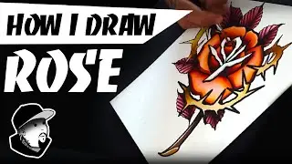 HOW I DRAW ROSE | Traditional TATTOO Design