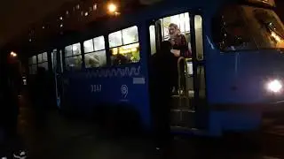Два трамвая Татра-Т3 (МТТА) борт 3347 по маршруту 27 и 71-134А (ЛМ-99АЭ) борт 30025 по маршруту 27