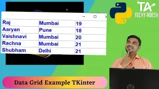 Data Grid Example Tkinter | Data Grid in Tkinter GUI | Python Tkinter tutorial | Techy Adesh