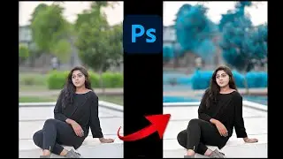 cinematic soft blue color grading / Cyan Blue Leaf Color Grading Effect Photoshop tutorial