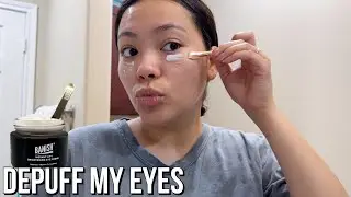 How to get rid of puffy eyes | My Morning Work Skincare Routine ✨