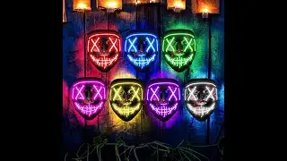 Máscara Luz Led La Purga Halloween The Purge Colores Calidad