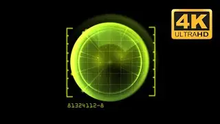 [4K] Green Radar Scanner on Map 🔋 Luminous Circle on Black Background