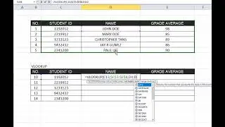 Normal Vlookup same sheet