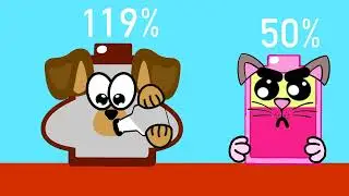 Cat Vs Dog (Drinking milk)|Asmr Drinking Animation | Battery  Charging Animation