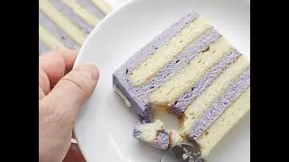 Бисквитный торт с муссом ягодным из черники и сгущенки рецепт  #Shorts