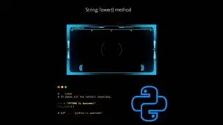 lower() method in python | python tutorial 