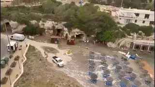 Tsunami on the Spanish island of Menorca in the port of Ciutadella