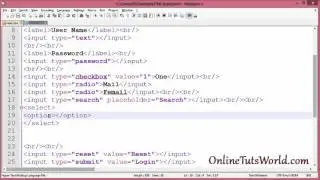 9 html tutorials Input, radio, chekbox, fieldset, legend, select, option properties (Hindi/Urdu)