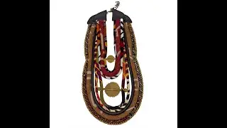 Tan Men's African Statement Necklace | King | African Bib | Ghana Sun Baule | African Men's Necklace