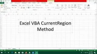 Excel VBA Select range using Current Region