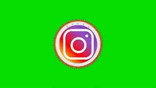 Animated Instagram logo green screen loop