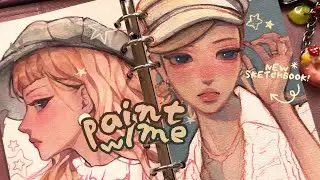 filling sketchbook pages ✦ paint w/me  ༘⋆