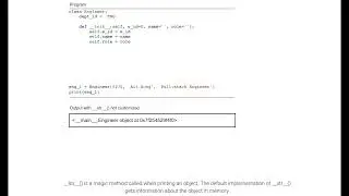 Customizing _str_() in a user-defined class, Engineer; ch 11, video 8