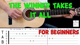 THE WINNER TAKES IT ALL | Easy guitar melody lesson for BEGINNERS (with tabs) - ABBA