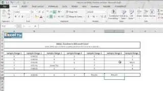How to use SMALL function in Excel