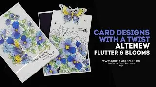 Cards with a twist Altenew flutter and Bloom