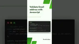 Validate email address with JavaScript #javascript #codeindoor #js #code #reactjs #nodejs