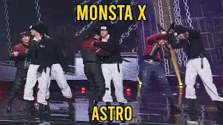 Monsta X & Astro interact - Monsta X Beautiful Liar 1st Win -