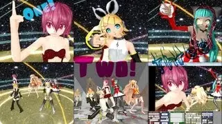 MMD Anni, Miku, Seeu, Rin, Len - One! Two! Three!
