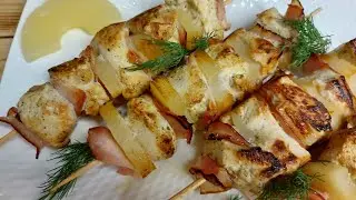 Такого шашлыка Вы ещё не ели! Шашлычки с ананасом и беконом.