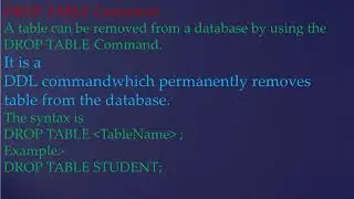 Difference between DROP and Delete Commands in SQL