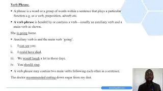 Verb Phrase Lesson 13 - English Form 4 Topic 1- Grammar -Video Lesson