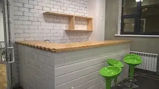 Угловая барная стойка из дерева