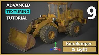 Advanced Texturing in Substance Painter Front Loader |PART 9 Rim, Bumper& Light Details|Center Pivot