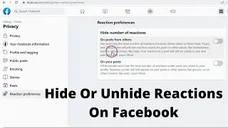 How To Hide / Unhide Reactions On Facebook For Facebook Post Created By You And Others (2023)