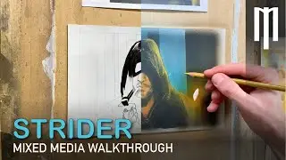 Strider Mixed Media Painting Walkthrough