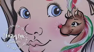 "Holiday Unicorn"- face painting REINDEER tutorial