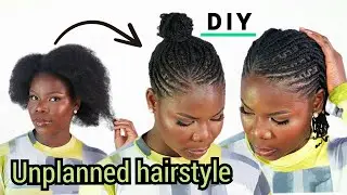DIY Natural Hair Protective Braids For Under Wig! Thick 4C Hair Styling without Extensions