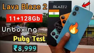 Lava Blaze 2 Blue Colour Unboxing 🔥 Pubg Test - 90Hz Display,Glass Back | Best Smartphone under 9k