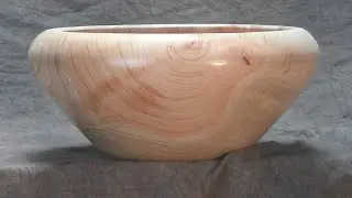 woodturning a small cypress bowl